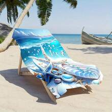 1 khăn tắm biển siêu mềm bằng sợi microfiber với họa tiết vỏ sò và sao biển, nhanh khô, thiết kế cuộn chắc chắn, thích hợp cho bãi biển và hồ bơi. - Nhiều màu - Xem 3