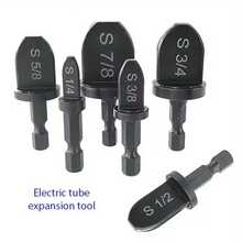 Bộ dụng cụ nong ống lục giác 6 chi tiết, mũi khoan nong ống, dụng cụ sửa chữa ống mềm, dụng cụ nong ống điều hòa không khí, bao gồm các mũi khoan 1/4", 3/8", 1/2", 5/8", 3/4", 7/8". - Nhiều màu - Xem 10