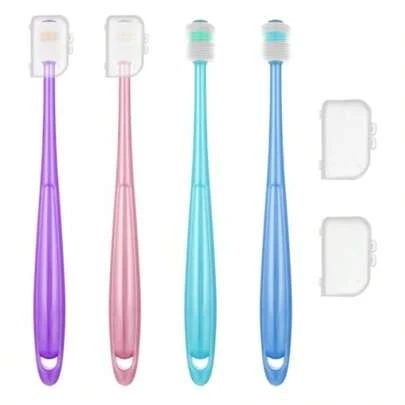 4 piezas Cepillo dental suave de 360 grados para perros y gatos pequeños, cepillo dental para perros y gatos cachorros