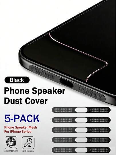 5 miếng lưới kim loại che bụi loa - Phù hợp với dòng 16/15/14/13/12, lưới che loa bằng kim loại bền chắc, dùng để bảo vệ màn hình và che bụi loa cho iPhone 16/15/14/13/12.