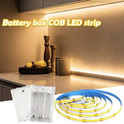 Dải đèn LED COB chạy bằng pin (không bao gồm pin), ánh sáng trắng ấm/hồng/xanh băng, linh hoạt và dễ mang theo, thích hợp cho đám cưới, tiệc tùng và trang trí nhà cửa.