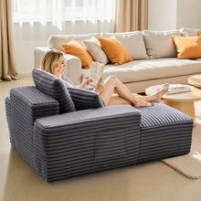 Parti di poltrona reclinabile - Integrierte Ausführung, 122 cm, Grigio - Visualizzare 1