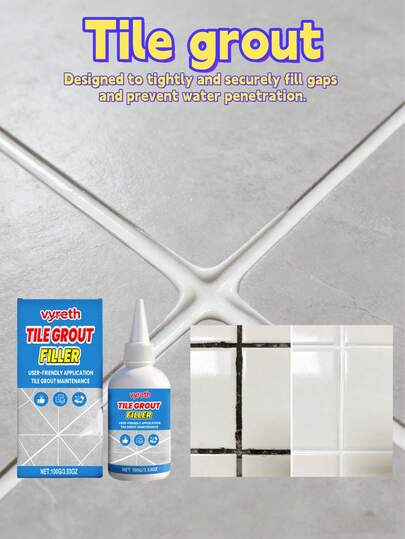 Tile Grout, Mold-Resistant Grout For Kitchen, Bathroom Floor Tiles, Wall Tile Caulk