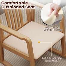 Rocking Chair With Cushioned Seat, Slatted Back & Curved Armrests For Living Room - Tự nhiên - Xem 9