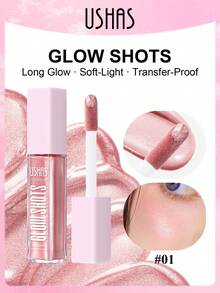 USHAS珠光高光，防水配方，提亮面部妆容，多效合一高光，持久光泽，适合所有肤质，节日和派对妆容必备 - #01 - 查看 2