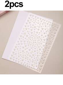 4/8pcs Self-Adhesive Rhinestone & Faux Pearl Stickers, Holiday Decorations, Rhinestone Stickers, Hair Styling Tools, Hair Accessories - Multicolor C - View 12