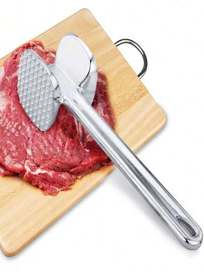 1pc Double-Sided Meat Tenderizer, Aluminum Alloy Steak Pounder Tool
