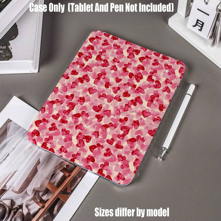 Funda protectora de tableta de acrílico transparente con ranura para bolígrafo, con diseño plegable en forma de Y. Funda de acrílico transparente con degradado de color rosa en forma de corazón. Características de la funda protectora de tableta: Diseño de soporte plegable en forma de Y, activación/suspensión inteligente, protección de Body completo, material de marco amigable con la piel, marco anti-caída con airbag, soporte de varios ángulos, panel trasero de acrílico transparente, ranura integrada para bolígrafo, recortes precisos, ligero y portátil. - Multicolor - Ver 1