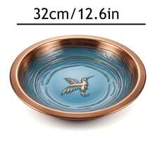 1 pieza Comedero para pájaros de gran capacidad con baño para pájaros - Fuente de hierro duradero, diseño fácil de limpiar, atrae a pájaros y mariposas, baño para pájaros al aire libre, decoración de patio, decoración vibrante para pájaros, material fácil de limpiar - Unitalla - Ver 4