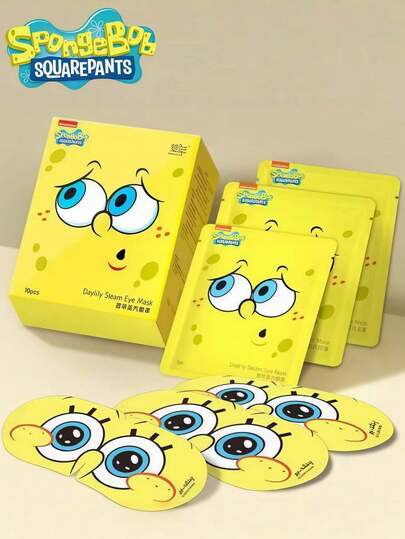 SpongeBob SquarePants 20 قناع عيون بعطر الورد بتصميم سبونج بوب، 28 نمط رقع ساخنة ضرورية للسفر، قناع عيون للعناية بالبشرة، قناع نوم، ضروريات العطلة، قناع عيون، يزيل هالات العين الداكنة، يخفف الإرهاق، يحسن النوم، تطبيق ساخن، ألوان وأنماط عشوائية، قناع عيون واقي من الشمس للنوم