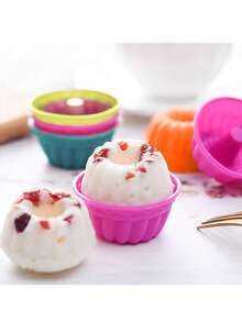 24pcs Silicone Muffin Cups, 4 Colors, Suitable For Baking Cakes, Puddings, Jelly, DIY Baking Tools, Random Colors - Multicolor - View 12