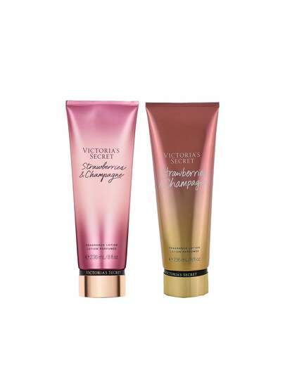 Victoria's Secret [Bundle] Strawberries & Champagne Body Lotion 236 Ml + Body Lotion 236 Ml