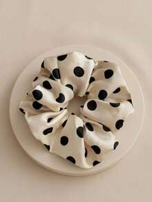 2pcs/Set Cute Polka Dot Extra Large High Elasticity Hair Scrunchies Holiday Accessories Ponytail Holders Hair Elastics Hair Rubber Bands Hair Rope - Multicolor - View 3