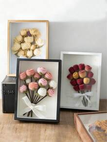 1pc Elegant 3D Display Box, Hollow 3D Floral Photo Frame DIY Shell Conch Decorative Mirror Frame, Wooden Butterfly Specimen Frame, Model Display Stand Frame, Suitable For Specimens, Tickets And Souvenirs, Perfect For Wall Or Desktop Decoration, Home Decor, Room Decor, 6x4 Photo Frame, A4 Picture Frame, Gift For Boyfriend/Girlfriend - Multicolor - View 3