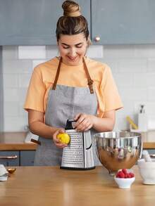 1个盒式刨丝器，不锈钢四面刨丝器，设计用于刨丝奶酪、香料、蔬菜、生姜和土豆，带手柄 - 彩色 - 查看 2