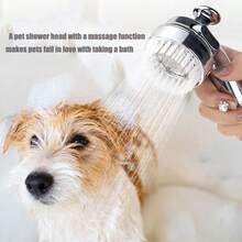 宠物美容淋浴喷头。深层清洁毛发，按摩皮肤促进血液循环，缓解宠物不适。三档水流调节，手持式喷头。柔软硅胶刷齿。适用于日常清洁犬、猫及其他宠物。 - 查看 3