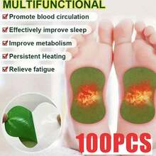 100pcs/80pcs/20pcs Moxa Foot Patches, Heating Care Stickers For Foot & Body Care, Relax Mind - Green - View 3