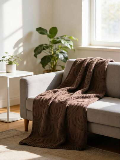 Chăn dệt kim màu nâu sô cô la có tua rua, dày dặn, ấm áp, thích hợp dùng cho ghế sofa phòng khách, phong cách Bắc Âu, chăn trang trí mùa đông, khăn trải giường.