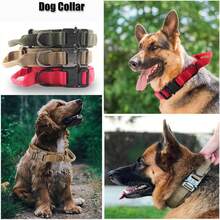1 paquete de collares tácticos para perros con asas, collares para mascotas ajustables con hebillas de metal pesado, almohadillas de nailon suaves y transpirables, adecuados para perros medianos a grandes - Multicolor - Ver 10