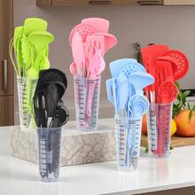 16 Pcs Silicone Cooking Utensils Set-Kitchen Utensils For Cooking With Full Silicone Handles Includes Measuring Cup 446°F Heat Resistant Kitchen Utensil Pink - Hồng - Xem 9