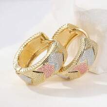 波西米亚风优雅女士耳环，精致小巧，设计独特，百搭时尚 - 金色 - 查看 4