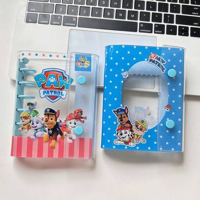 1pc A7 Single Button Loose-Leaf Notebook, Sticker Book, IDOLME Transparent Single Button Soft Leather Loose-Leaf Handbook, PP Transparent Inner Page Replacement Core, Portable Sticker Book