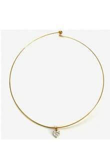 Monlansher 新款不锈钢几何锆石吊坠颈链，时尚简约，个性百搭，适合日常佩戴，女士必备。 - 金色 - 查看 11