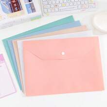 10pcs/5pcs A4 Clear PP Plastic Folders With Clips, Waterproof File Storage Folders, Macaron Colors (Pink, Blue, Green, Purple), Suitable For Students And Office Use, Study File Folders - Gradient Blue (Upgraded Thickened Version) - View 3