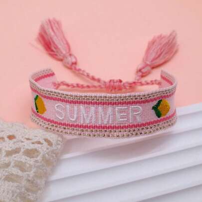 1条夏季海滩度假波西米亚复古手工编织手链，适合夏季海滩旅行、海滩派对佩戴、旅行礼物、友谊手链