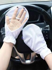 1 par de guantes cortos de mujer para primavera/verano, adecuados para conducir a diario, montar en bicicletas eléctricas, protección UV, guantes sin dedos para dar sombra, cubiertas protectoras, guantes con dedos ganchudos, unisex, para actividades al aire libre, regalo de vacaciones, festival, fiesta - Multicolor - Ver 9