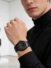 FOSSIL 商务休闲必备单品：FS5824 不锈钢商务休闲腕表 - 黑色 - 查看 4