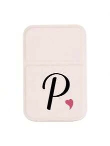 Foldable Portable Makeup Mirror With Black Art Letter Heart Pattern, White Mirror, With Stand, A-Z Letter Makeup Mirror, Travel Mirror, Beauty Product, Desktop Makeup Mirror, Rectangular Desktop Portable Makeup Mirror, Foldable Minimalist Makeup Mirror, Ideal Gift For Women, Mothers And Teachers - Multicolor - View 17