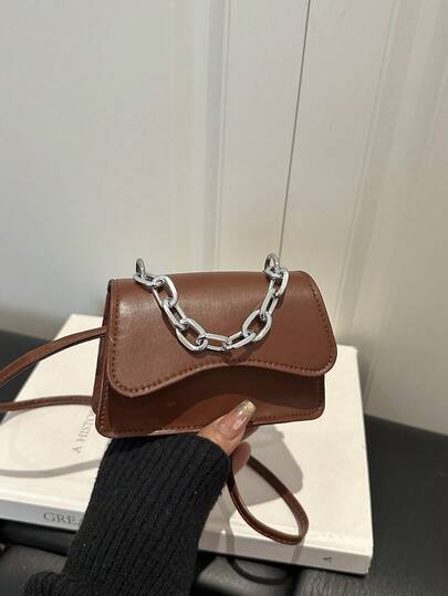 2025 New Mini Handbag For Women, Lightweight Portable Shoulder/Crossbody Flap Solid Color Small Bag, Summer Fashion