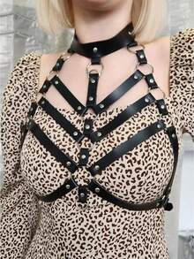 1 bộ corset/áo nịt ngực màu đen gợi cảm dành cho nữ, thích hợp mặc hàng ngày, đi lễ hội âm nhạc, hoặc làm trang phục Halloween. - màu đen - Xem 1