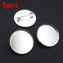 5pcs 25mm Inner Size Metal Brooch Cabochons Blank Base Setting Bezel Tray DIY Jewelry Making Accessories Findings - Brooch - View 3