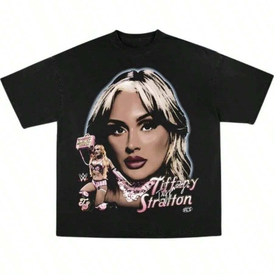 TiffanyStratton Vintage Graphic Tees, Wrestler Unisex Gift Shirt Streetwear - màu đen - Xem 1