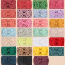 10 piezas/lote Accesorios para cabello de bebé con envío aleatorio. Suave diadema de nudo de lazo de nylon para cabello de princesa linda de niños. - azul real - Ver 3