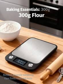 Large Electronic Kitchen Scale With A Large Scale Surface And Clearly Defined Operation Buttons. 10kg Range, Precise Measurement, One-Touch Zeroing And Fast Unit Conversion. Includes Non-Slip Silicone Pad, Perfect For Baking And Cooking. Battery-Powered (Batteries Not Included) - Kitchen scales - View 3