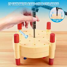 Kids Hammering Nails Toy, Early Education Toy, Educational Game, Toddler Toy, Fun Hammering Bench To Exercise Fingers, Simulation Repair Multi-Function Tool Desk Toy, Suitable For Boys And Girls Over 3 Years Old As Easter Gift - Multicolor - View 4