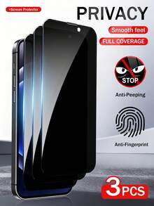 XINHONGYU Bộ 3 miếng dán màn hình 6.9 inch tương thích với iPhone 17, 16 Pro Max, 16 Pro, 16e, 16, 16 Plus, 15 Pro Max, 15, 15 Pro, 15 Plus, 14 Pro Max, 14, 14 Plus, 14 Pro, 13 Pro Max, 13, 13 Pro, 12 Pro Max, 12, 12 Pro, 11, 11 Pro Max, 11 Pro, Bảo vệ riêng tư, Kính cường lực siêu trong, Độ cứng 9H, Dễ dàng lắp đặt, Chống chói, Tương thích với ốp lưng điện thoại - màu đen - Xem 10