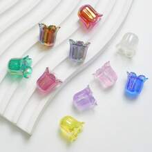 10pcs Colorful UV Lily Acrylic Beads, DIY Jewelry Making Materials For Necklace, Bracelet, Earrings Handcraft Beading - DIY Colorful Lily Of the Valley - View 3
