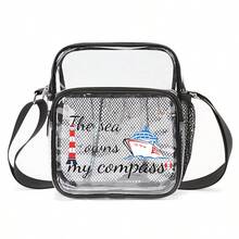 TINYAT Túi đeo chéo trong suốt chủ đề hàng hải, được chấp thuận sử dụng tại sân vận động, túi đeo vai trong suốt cho du thuyền và buổi hòa nhạc. - Nhiều màu - Xem 1