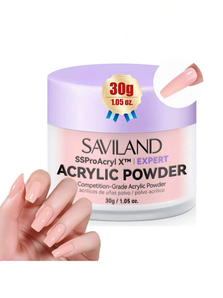 SAVILAND Professional Pink Acrylic Powder With Keratin Formula, Strong And Stable, Moderate Drying Time, Suitable For 3D Carving, Nail Extension, French Manicure, Long-Lasting Without Nail Lamp, Ideal For Home Salon And Beginner DIY Nail Set - Watermelon Pink - View 1