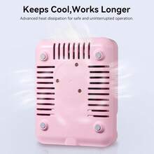 Makartt Rechargeable Nail Dust Collector - 5500RPM Dust Collector Nail Tech ERYNOS Adjustable Speed, Compact&Quiet For Acrylic Nail Polish Manicure Salon&Home Use With 10pcs Filters&Dust Brush - Pink - View 9