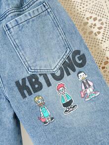 Quần short denim rộng rãi cho bé trai, mùa hè - Rửa trung bình - Xem 5