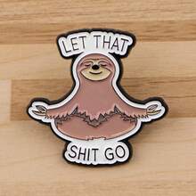 可爱珐琅胸针翻领别针徽章背包女士胸针锌合金服装礼品珠宝时尚配饰 - 黑色 - 查看 4