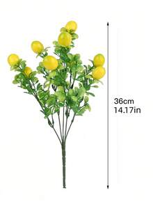 1/3支人造柠檬枝花束，泡沫水果枝DIY插花，客厅装饰，仿真柠檬，人造植物，夏季柠檬家居装饰 - A - 查看 10