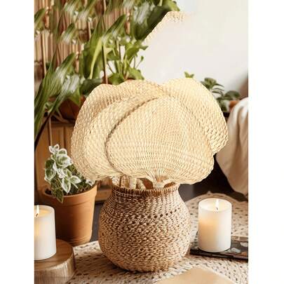 Quạt tre tự nhiên, quạt phong cách Boho, 1 chiếc quạt tre cầm tay dùng để làm mát mùa hè, trang trí nhà cửa, quạt tre đám cưới, quạt lá cọ tự nhiên thủ công, quạt gấp trang trí, đan tay, dùng cho khách mời, cặp đôi, làm mát mùa hè, trang trí nhà kiểu nông trại, quạt tre và mây, làm thủ công cho mùa hè mát mẻ, hoàn hảo cho trang trí tường kiểu nông trại và làm quà tặng cho đám cưới và tiệc tùng.