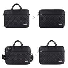 Túi xách nữ họa tiết hình thoi, đựng laptop 13/14/15 inch, có lớp lót bên trong chống sốc và chống rơi. - màu đen - Xem 3