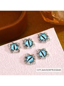 3D Stereoscopic Devil's Eye Cartoon Anime Funny Halloween Alloy Rhinestone Nail Art Decorations, 5pcs/Pack, Korean Nail Art DIY Personal Manicure Wear Crystal Alloy Pointed Bottom Rhinestone Decorations Nails - Multicolor - View 9